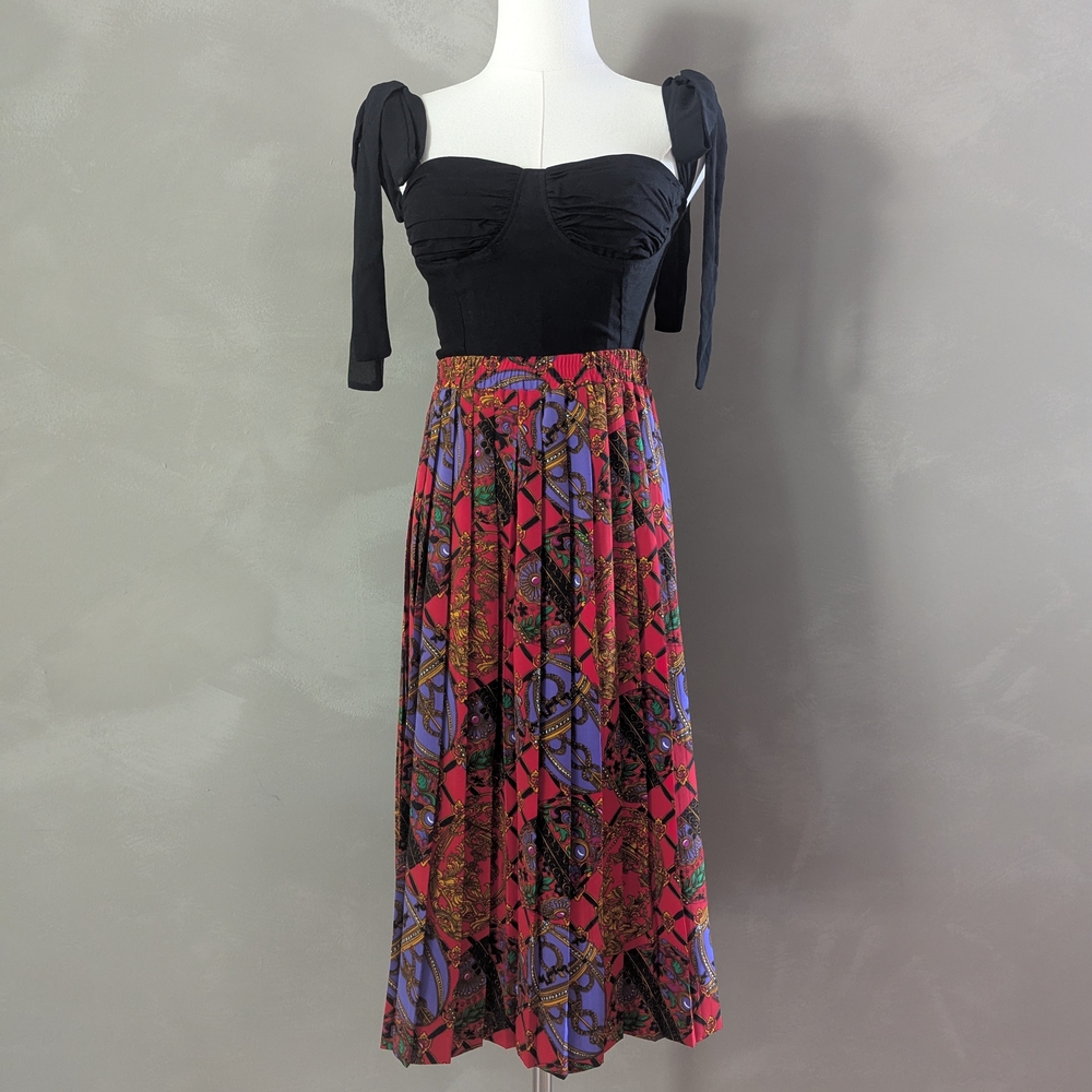 American Vintage Black and Multicolor A-Line Skirt